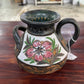 VTG DOUBLE HANDLE POTTERY RELIEF VASE