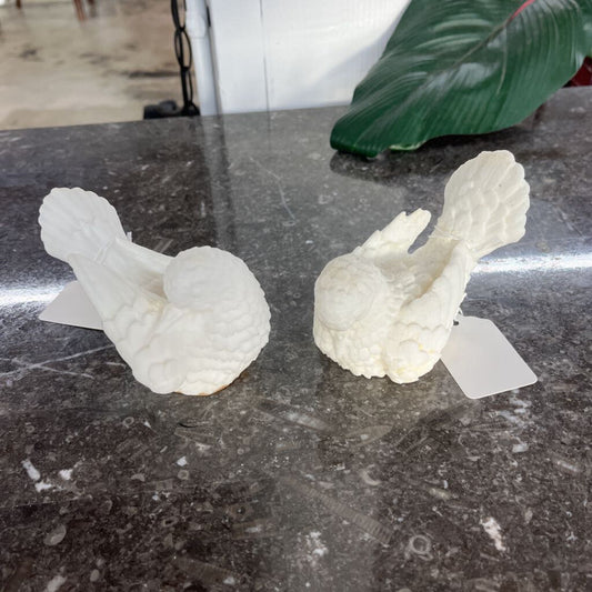 PAIR VINTAGE ALABASTER LOVE DOVES