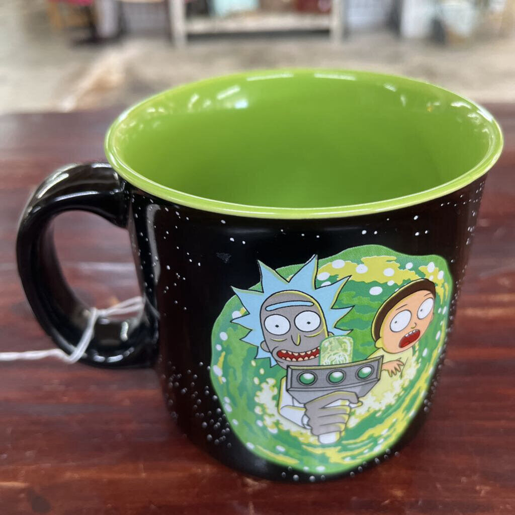 LG RICK & MORTY BLACK & GREEN MUG