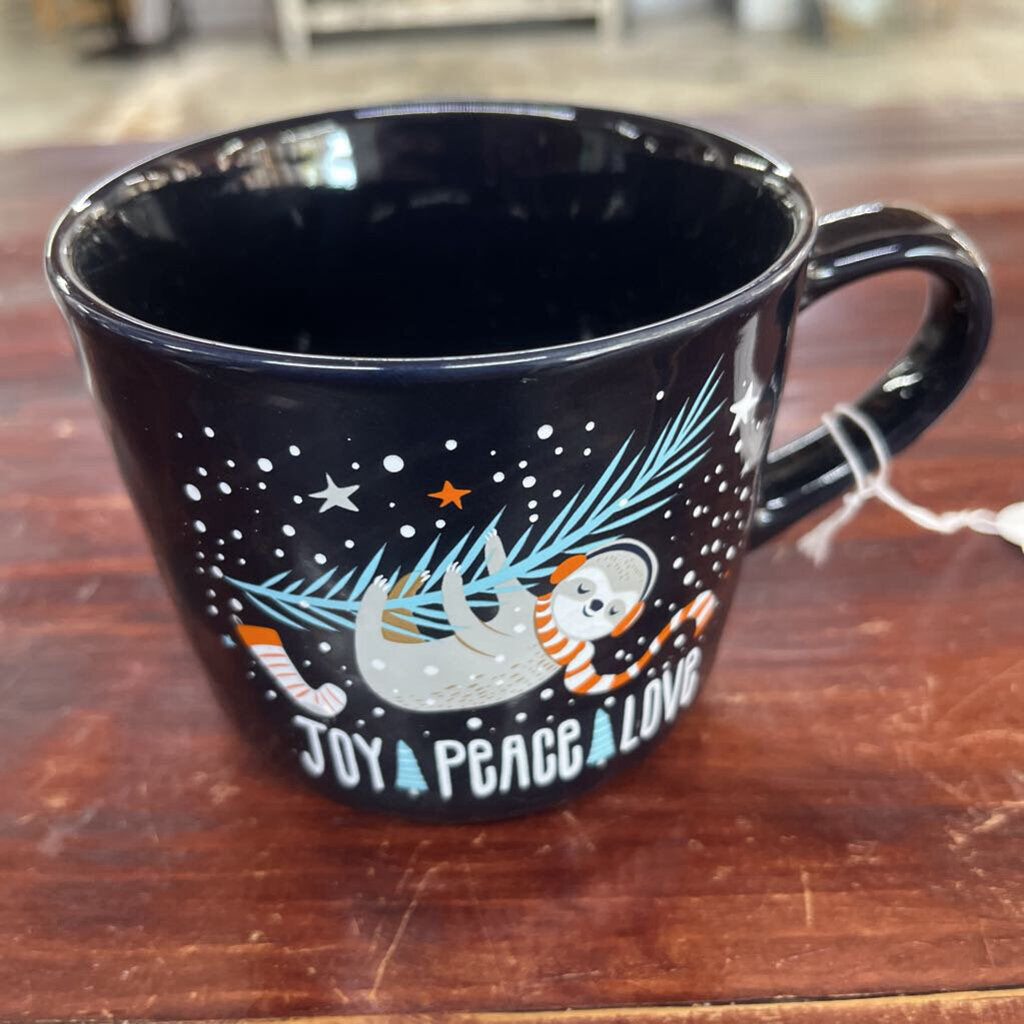 JOY PEACE & LOVE CHRISTMAS MUG