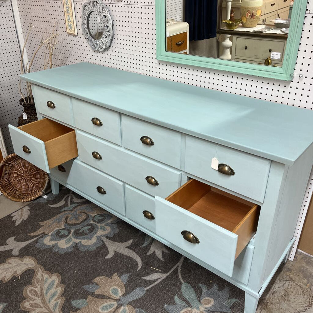 7 DRAWER SERENITY BLUE DRESSER-Thriftique Marketplace