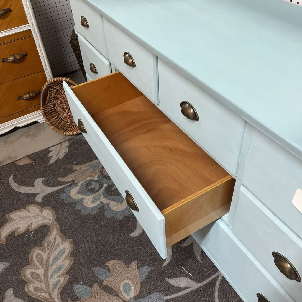 7 DRAWER SERENITY BLUE DRESSER-Thriftique Marketplace