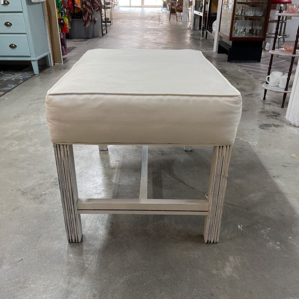 LARGE IVORY BENCH-Thriftique Marketplace