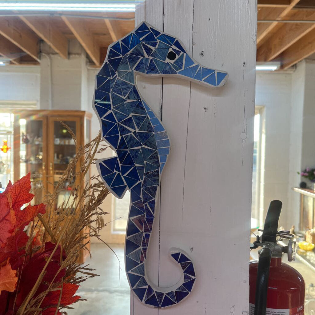 BLUE SCALED SEAHORSE WALL DECOR - $23 EACH