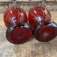 PAIR HEAVY RED ART GLASS GOBLETS
