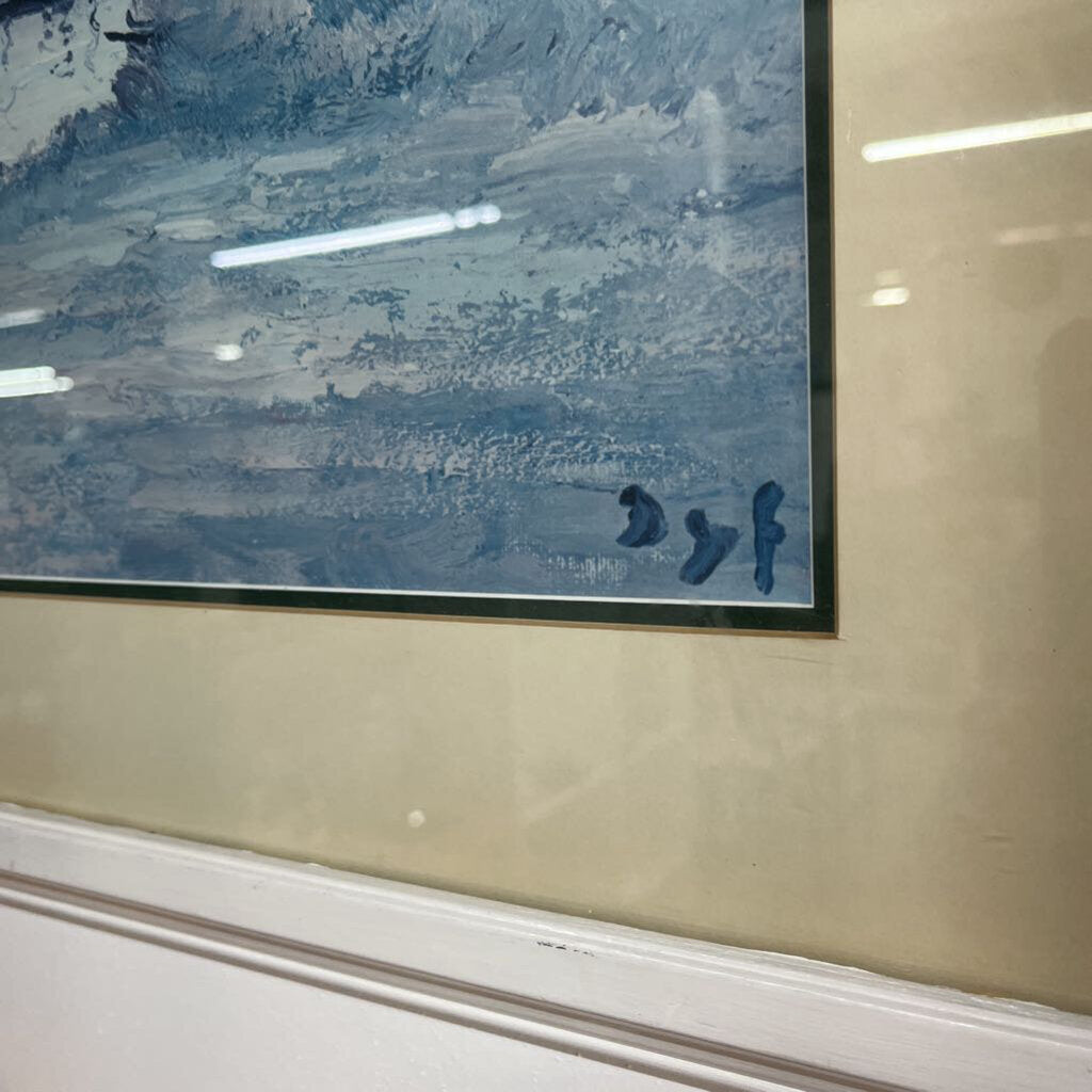 SIGNED WHITE FRAMED SHORE LIFE ART