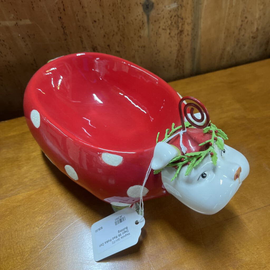 DEPT 56 RED POLKA DOT BULLDOG