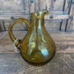Vtg Art Glass Amber Pitcher