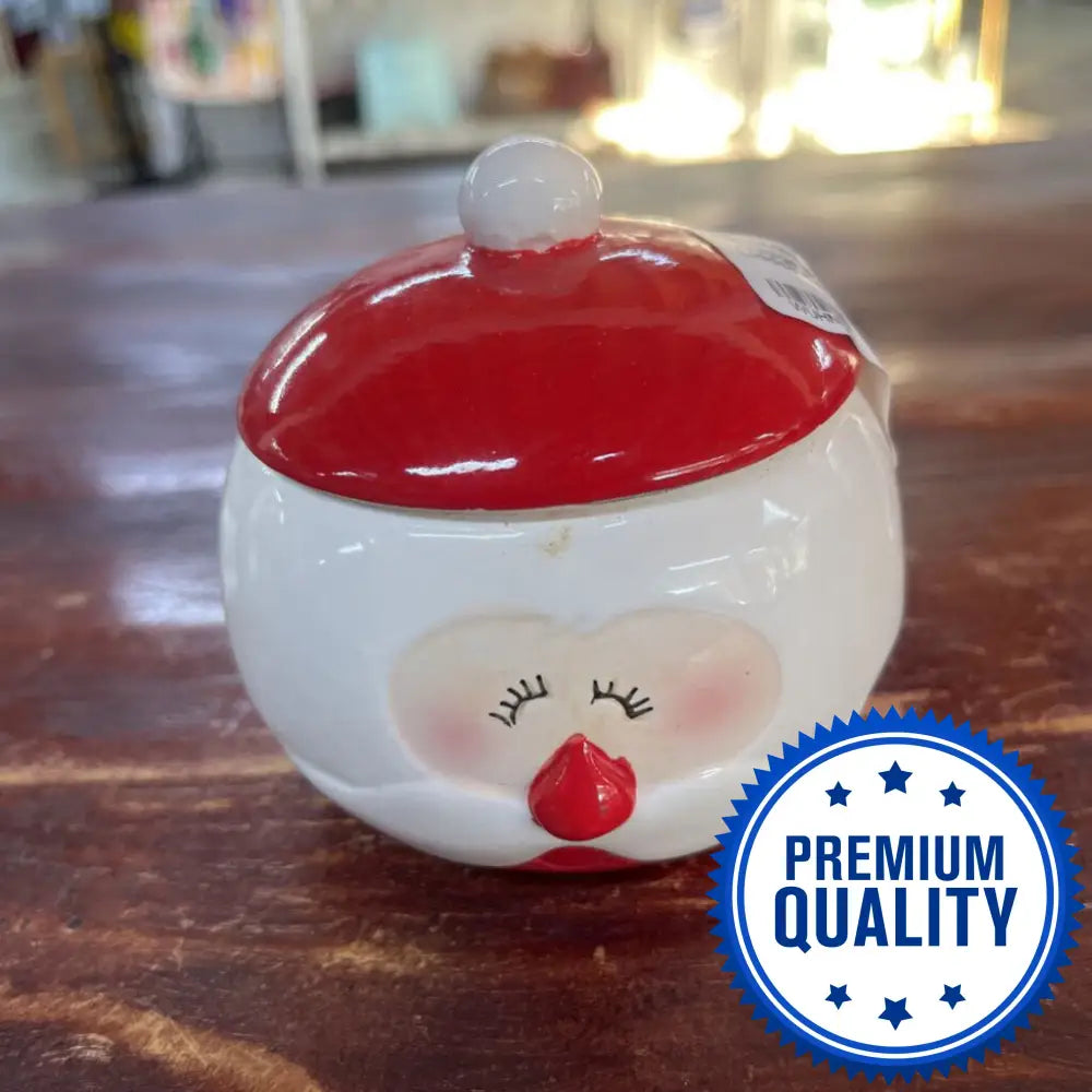 VINTAGE SMILING SANTA LIDDED CONTAINER