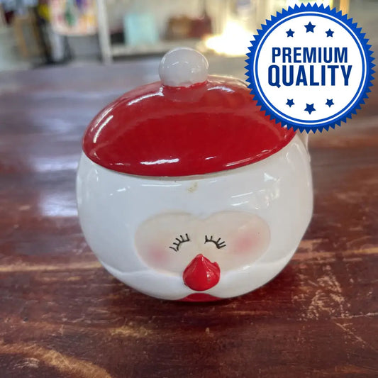 VINTAGE SMILING SANTA LIDDED CONTAINER