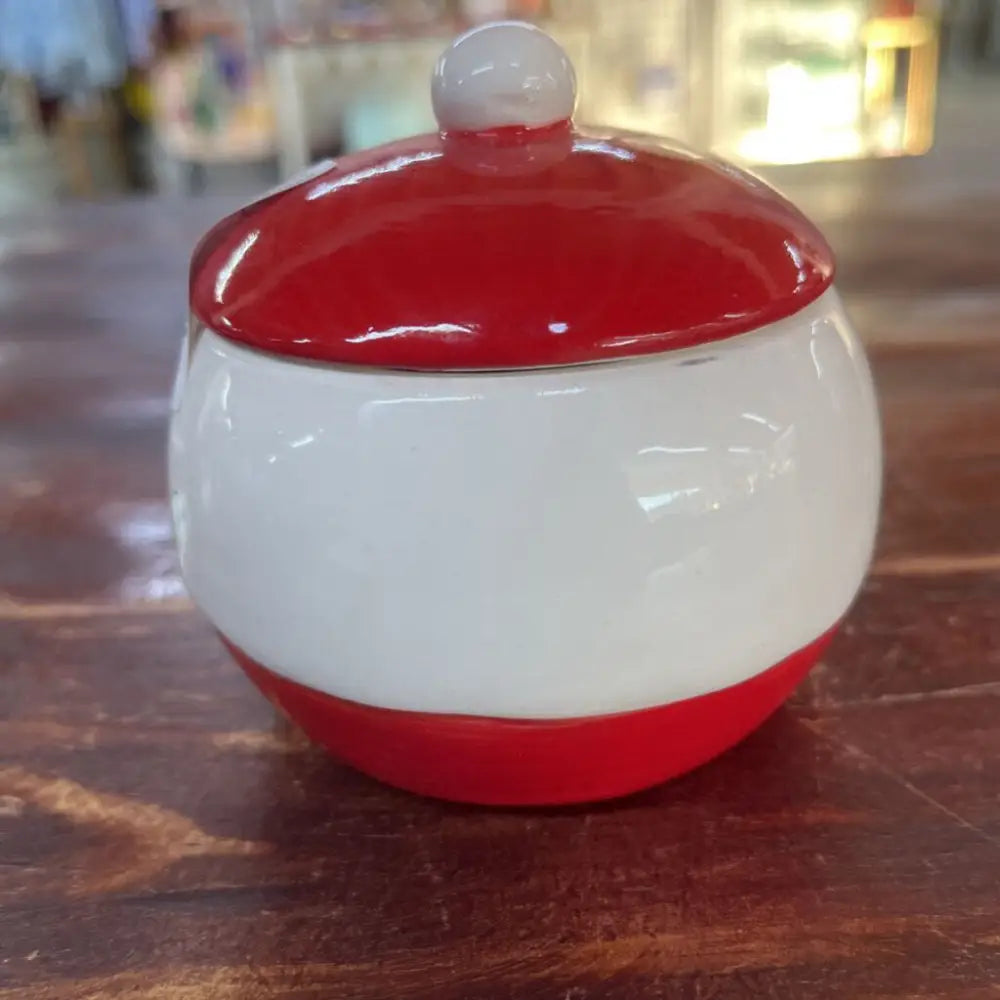 VINTAGE SMILING SANTA LIDDED CONTAINER