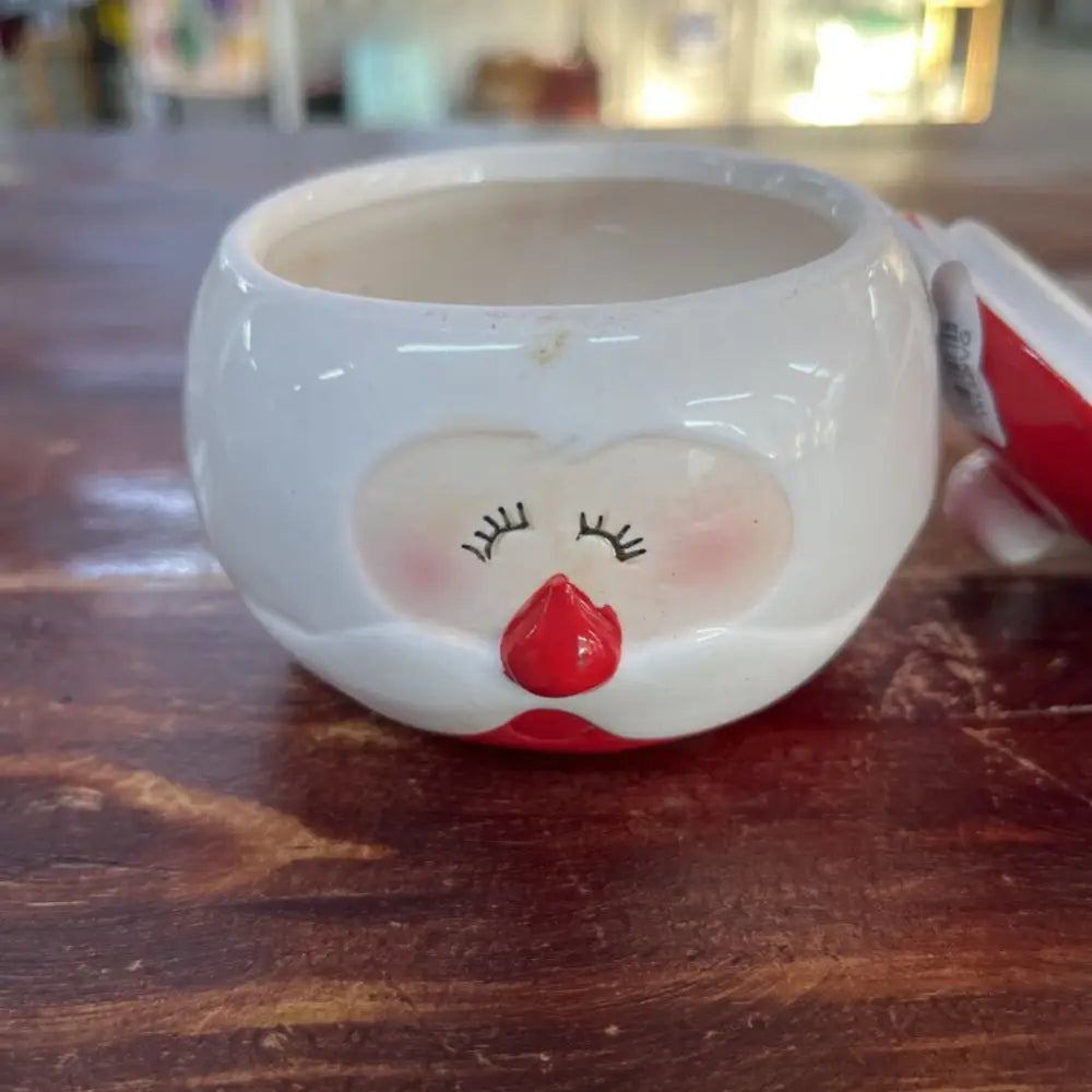 VINTAGE SMILING SANTA LIDDED CONTAINER