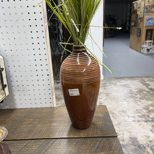 TALL BROWN/BLACK VASE