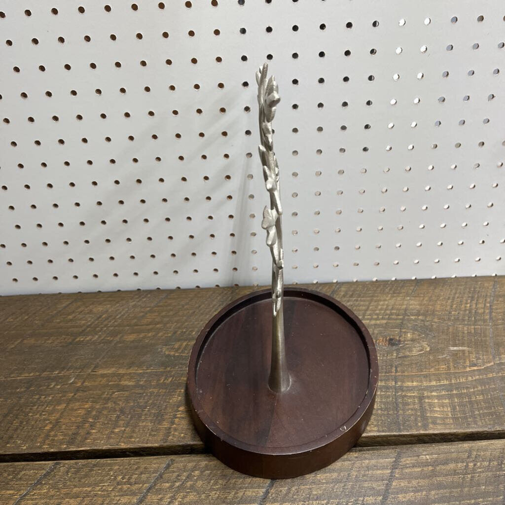 SILVER/WOOD JEWELRY HOLDER