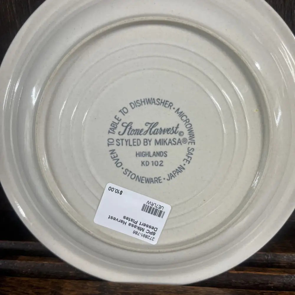 6PC MIKASA HARVEST DESSERT PLATES