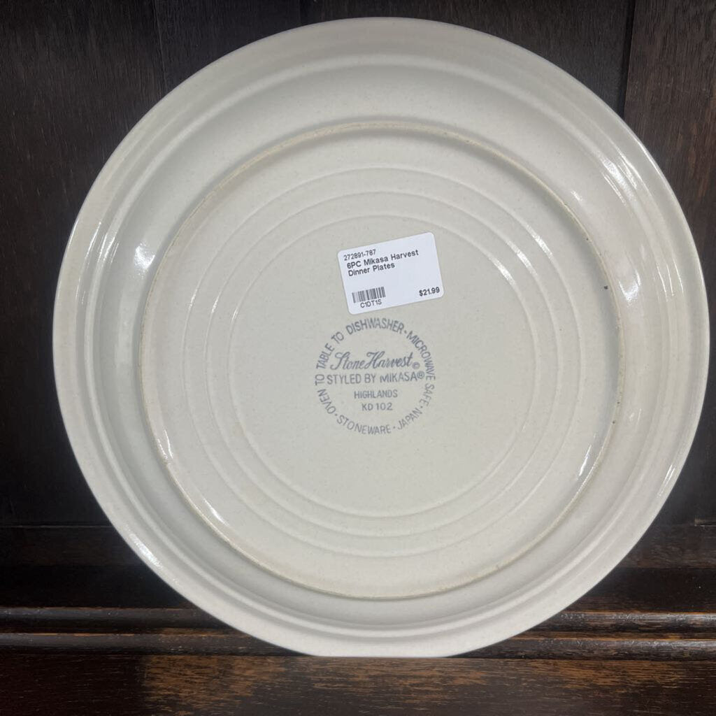 6PC MIKASA HARVEST DINNER PLATES