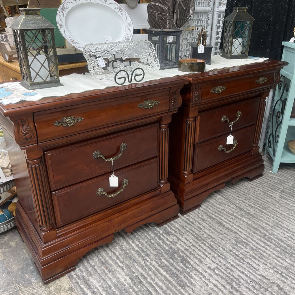 3 DRAWER SOLID WOOD NIGHT STAND - 30 INCHES TALL