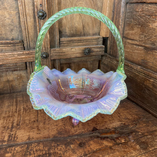 Fenton 75th Anniversary Rose Milk Basket