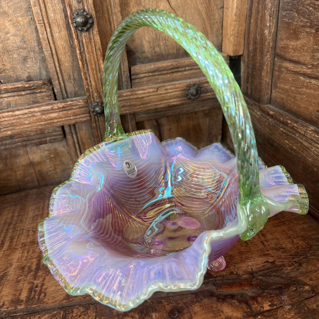 FENTON 75TH ANNIVERSARY ROSE MILK BASKET