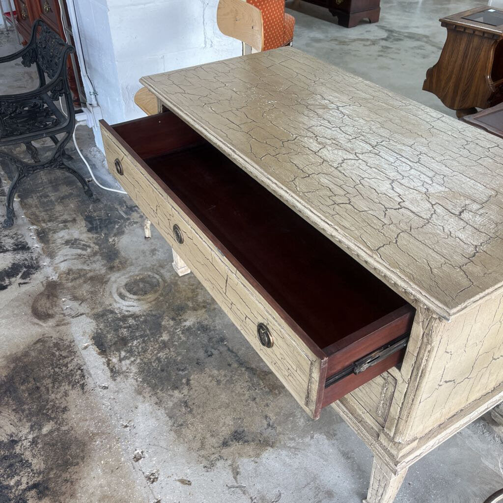 TWO DRAWER MULTIPURPOSE CRACKLE DRESSER/CONSOLE