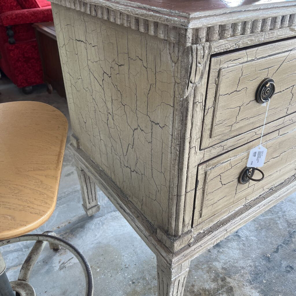 TWO DRAWER MULTIPURPOSE CRACKLE DRESSER/CONSOLE