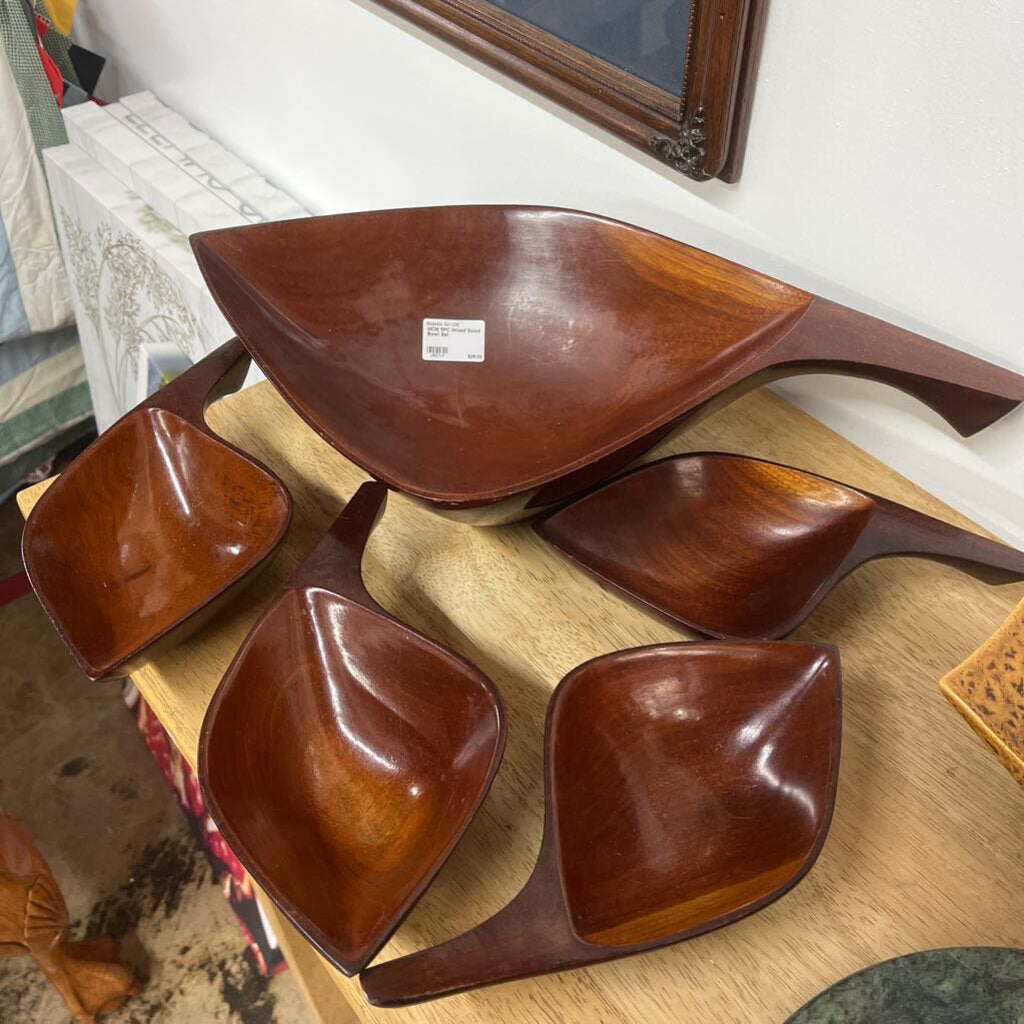 MCM 5PC WOOD SALAD BOWL SET