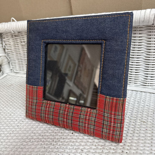 Plaid & denim frame