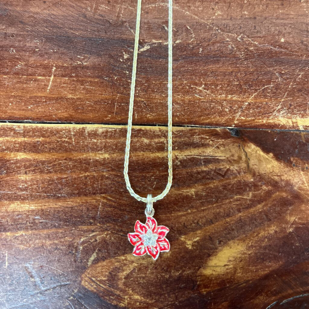 STERLING SILVER RED PENDANT NECKLACE