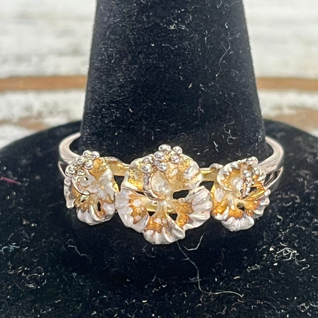 FLOWER RING STERLING SILVER