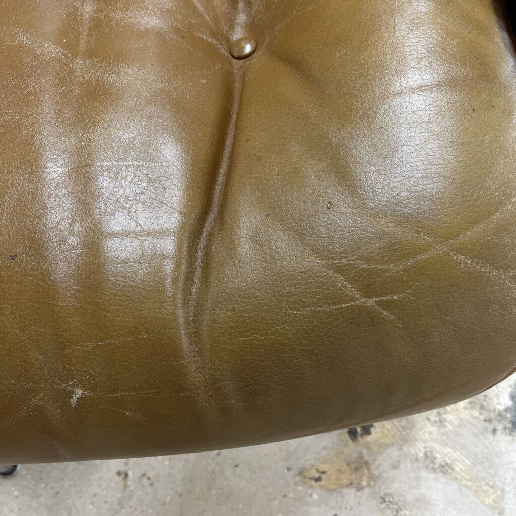 1960'S EAMES LEATHER CHAIR AND OTTOMAN