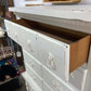 WHITE DISTRESSED SOLID WOOD 6 DRAWER CHEST OF DRAWERS