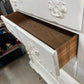 WHITE DISTRESSED SOLID WOOD 6 DRAWER CHEST OF DRAWERS