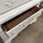 WHITE DISTRESSED SOLID WOOD 6 DRAWER CHEST OF DRAWERS