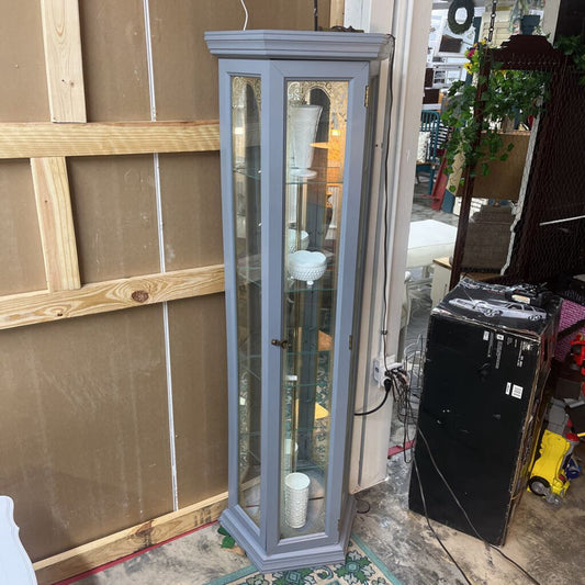 GREY CURIO CABINET W/ LIGHT