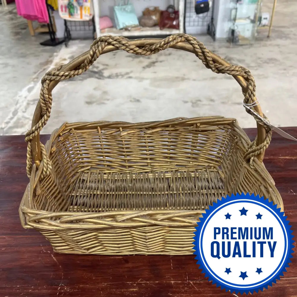 GOLDEN ROPED HANDLE BASKET