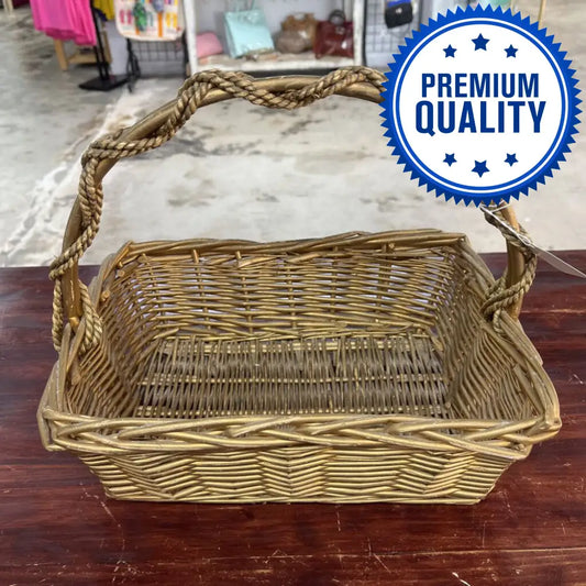 GOLDEN ROPED HANDLE BASKET