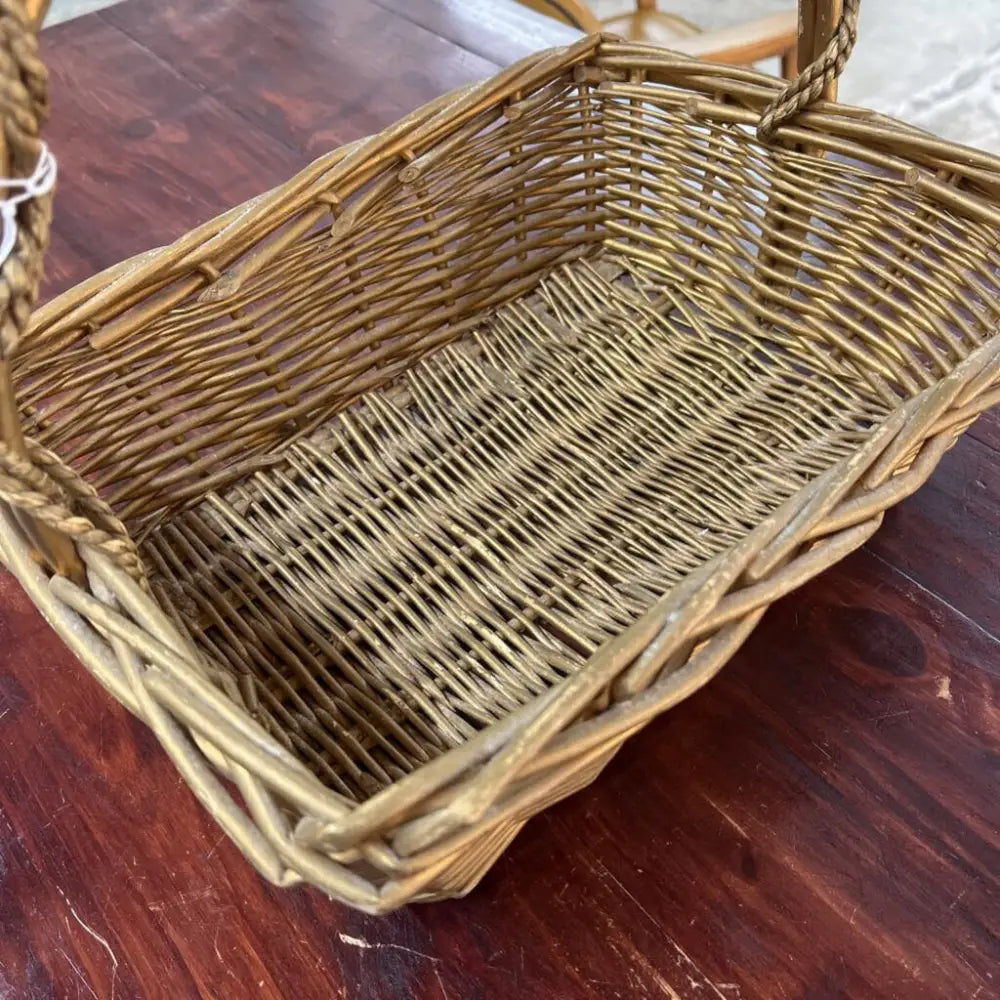 GOLDEN ROPED HANDLE BASKET