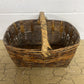 OLD WICKER HARVEST/SHOPPING BASKET