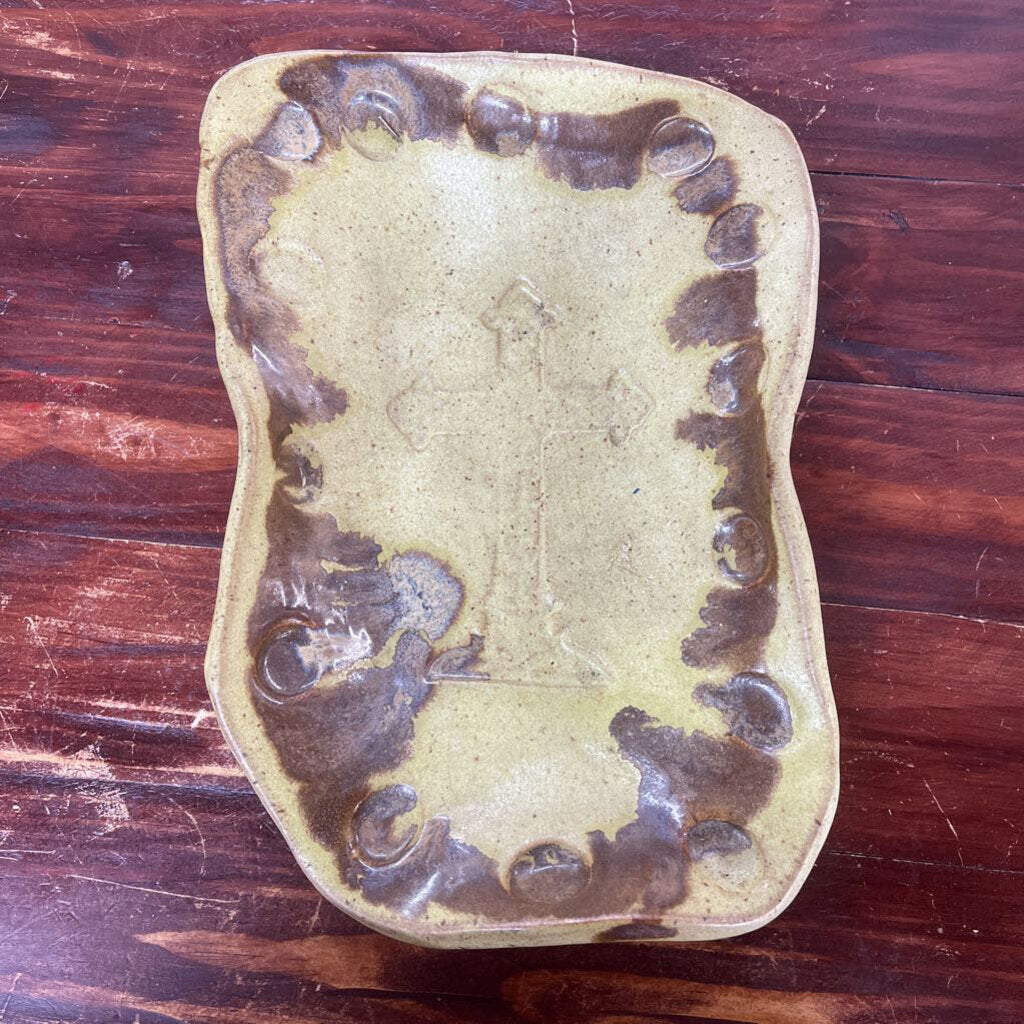 CROSS SIGNED POTTERY DISH