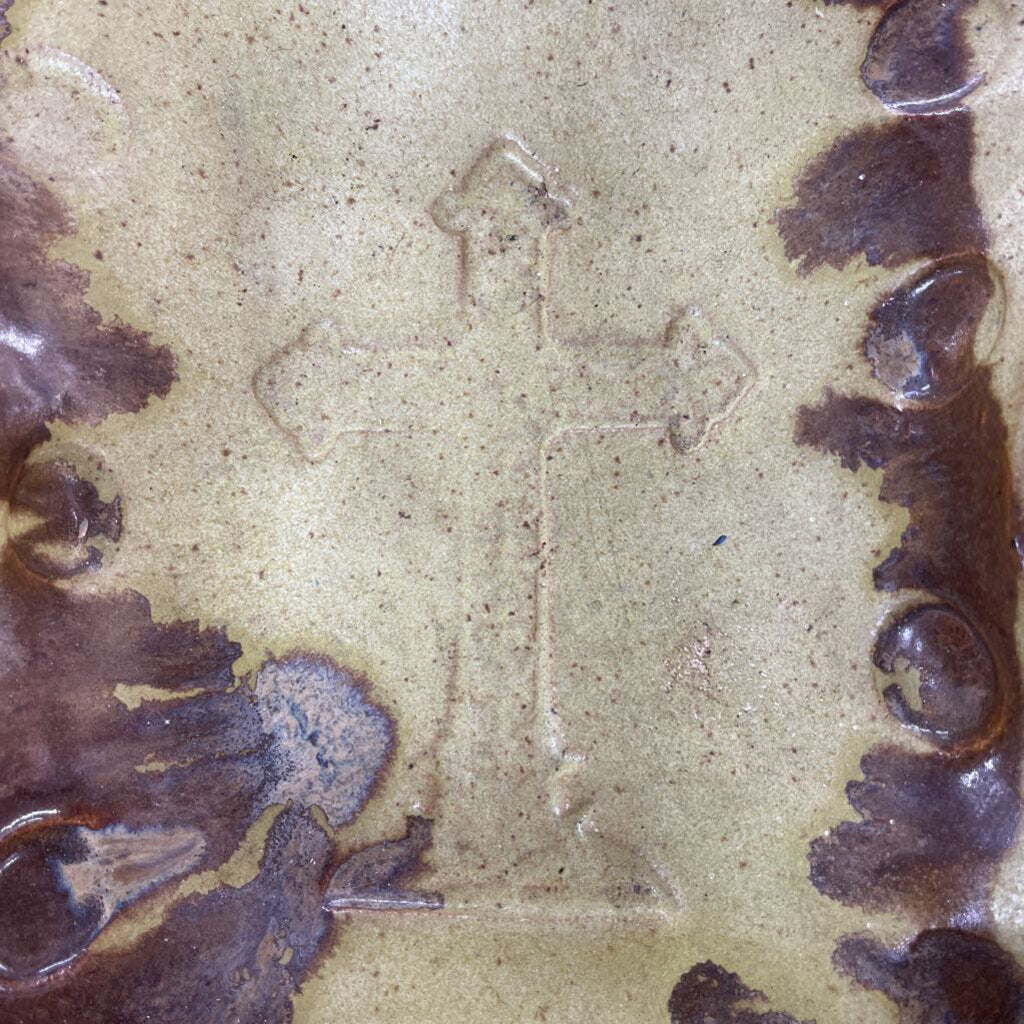 CROSS SIGNED POTTERY DISH