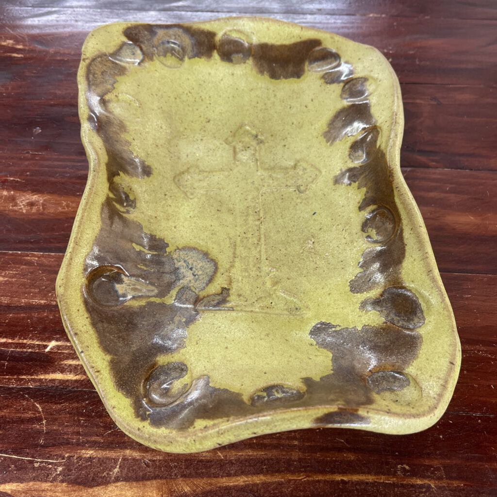 CROSS SIGNED POTTERY DISH