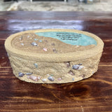 Vtg Footprints in Sand Musical Trinket/Jewelry Box