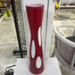 TALL RED & WHITE ART GLASS VASE