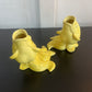 Pair Norleans Yellow Ceramic Fish Planters set