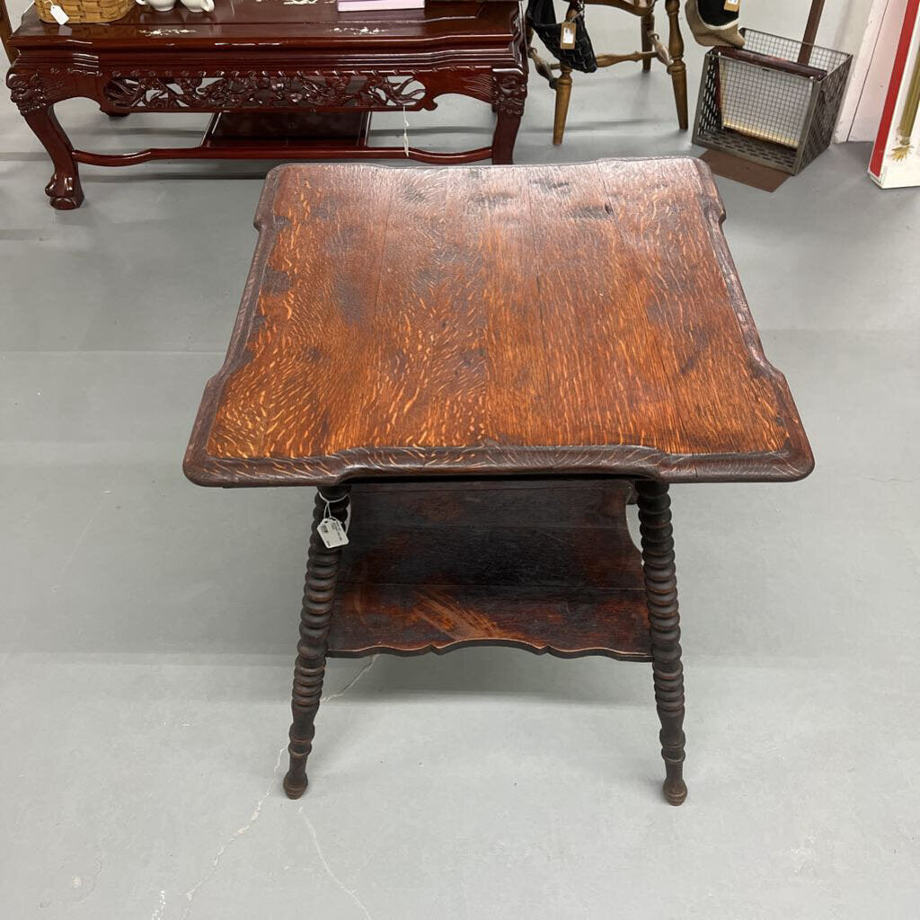 ANTIQUE TWO-TIER TABLE - PLEASE READ DESCRIPTION