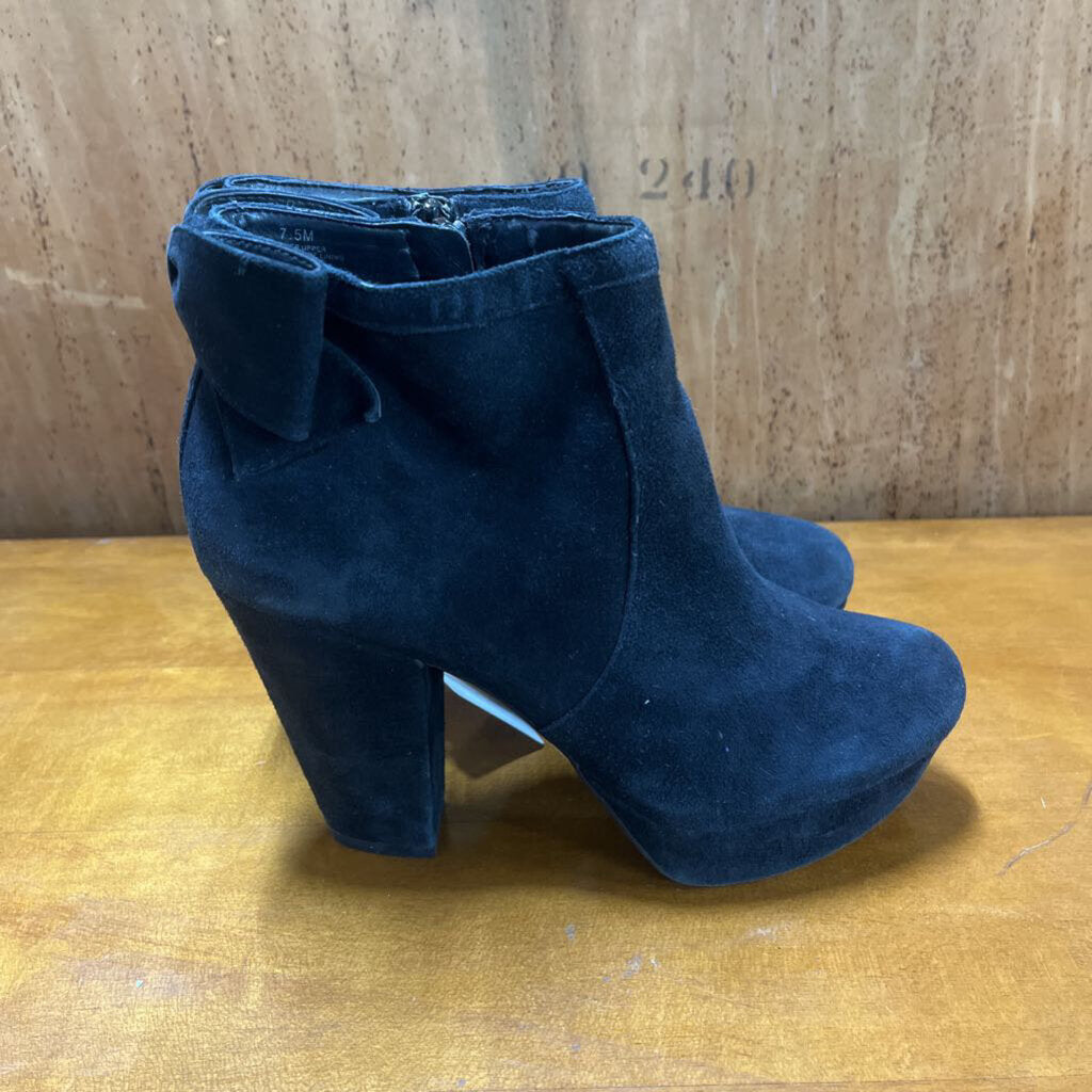 GIANNI BINI BLACK SUEDE BOOTS SZ 7.5