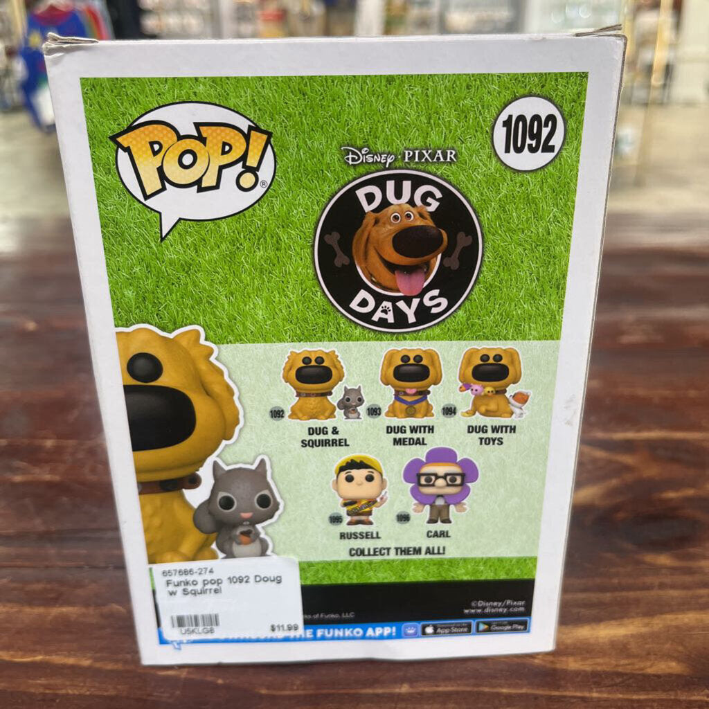 FUNKO POP 1092 DOUG W SQUIRREL-Thriftique Marketplace