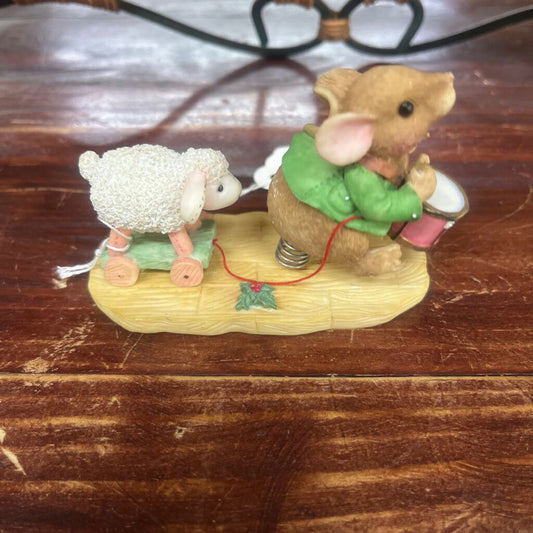 1996 Enesco Christmas Mouse Figurine