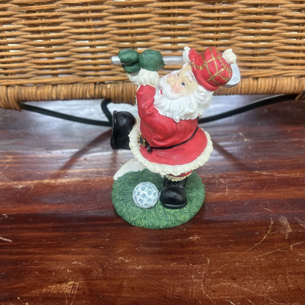Golfing Santa Figurine