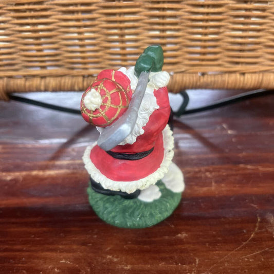GOLFING SANTA FIGURINE